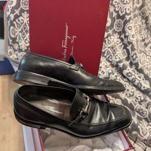 Salvatore Ferragamo Men's Black Leather Slip-Ons